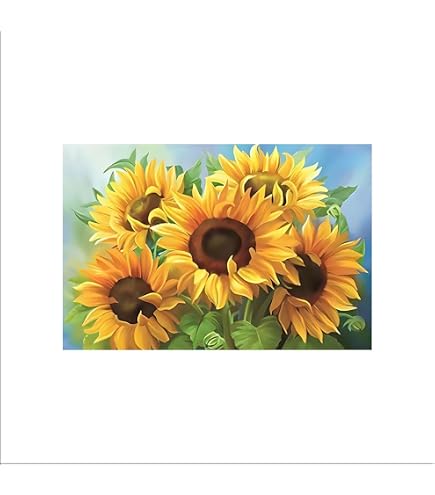 Amazon.co.jp: 開運ひまわり図 木枠付きの完成品 トイレ 風水 絵画